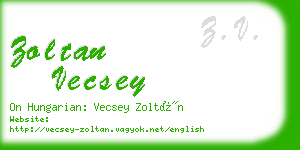 zoltan vecsey business card